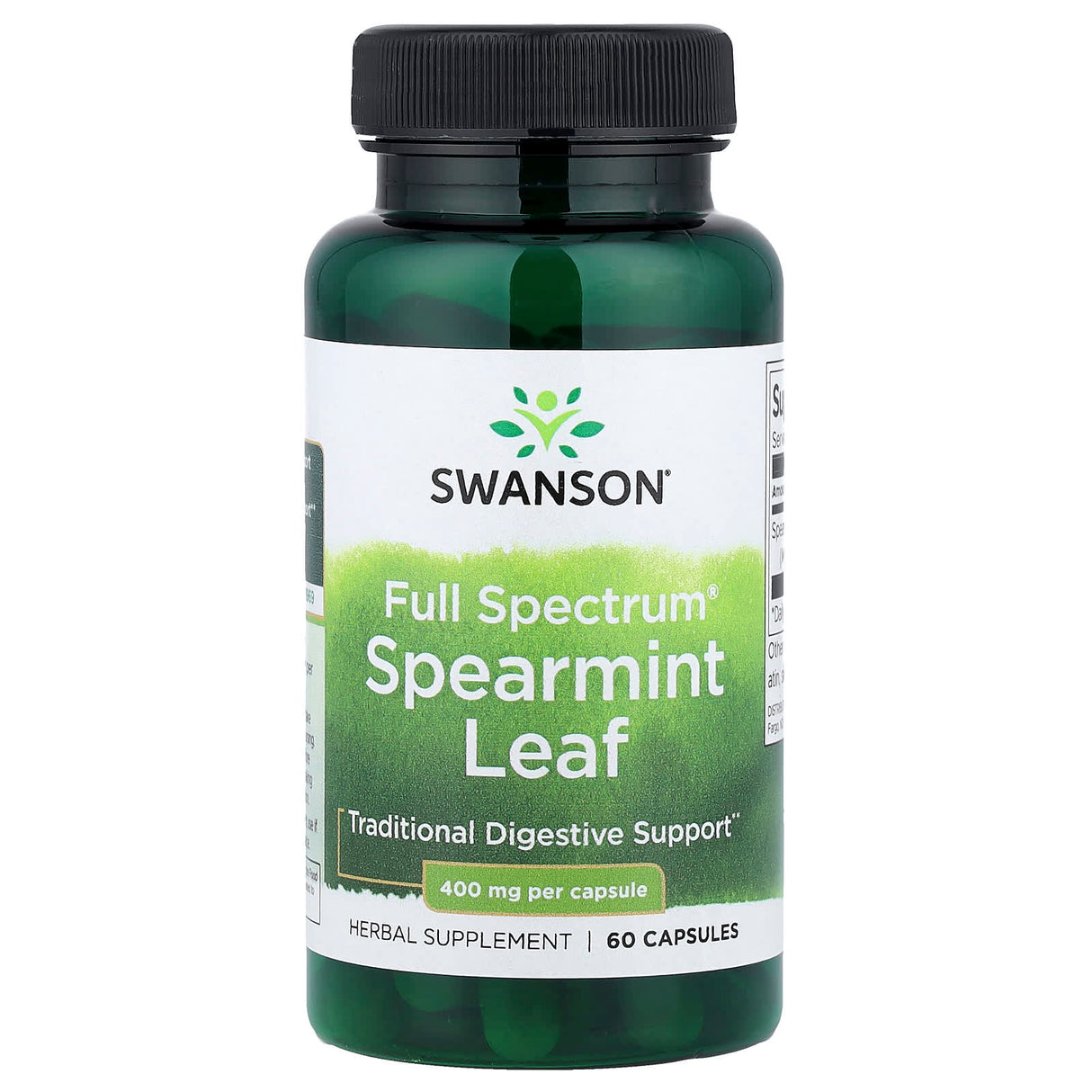 Spearmint Leaf (Menta), 400 mg, Swanson, 60 capsule SW1261