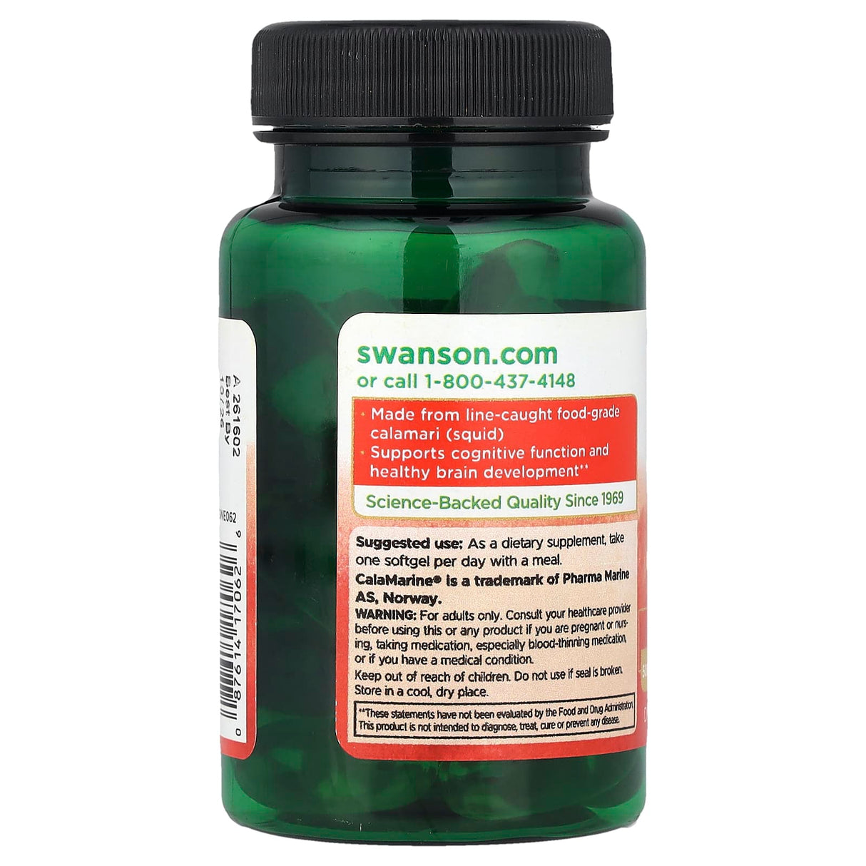 Super DHA 500 from Food-Grade Calamari, Swanson, 30 softgels SWE062