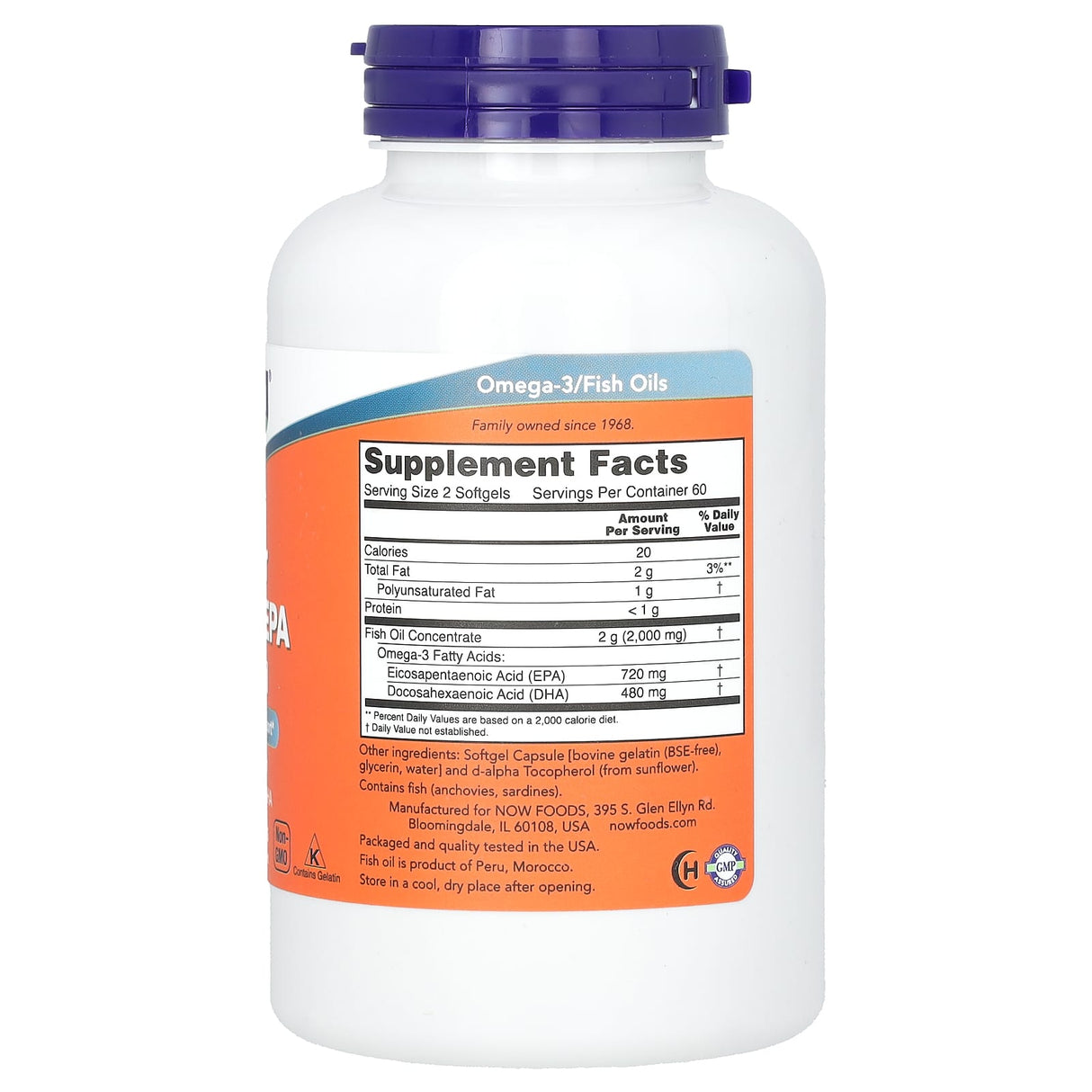 Super Omega 3 EPA, Molecularly Distilled, Now Foods, 120 Softgels