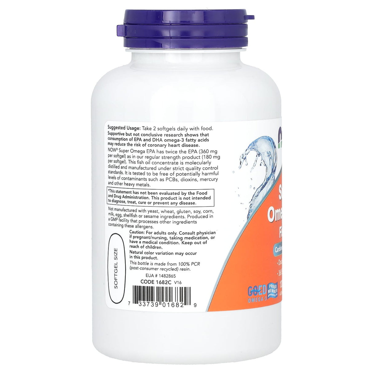 Super Omega 3 EPA, Molecularly Distilled, Now Foods, 120 Softgels