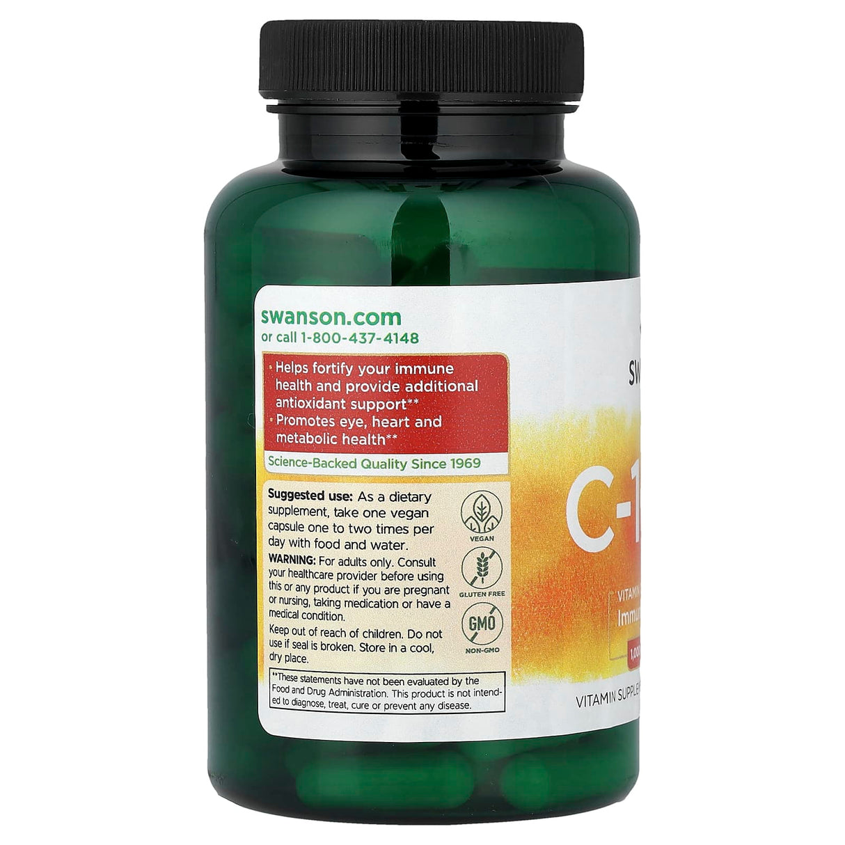 Vitamin C 1000mg with Rose Hips, Swanson, 90 capsule SW1054