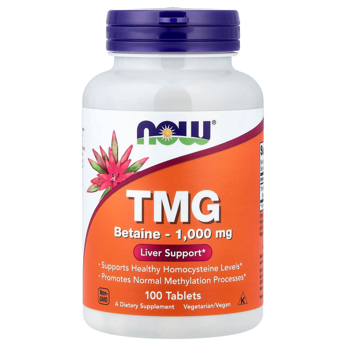 TMG, (Betaina Anhidra) 1000 mg, Now Foods, 100 tablete