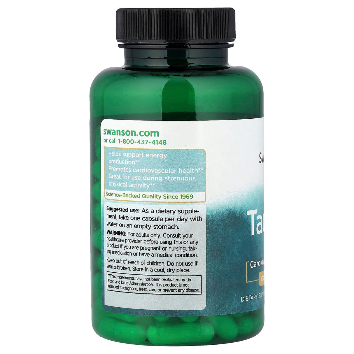 Taurine, 500 mg, Swanson, 100 capsule SW827