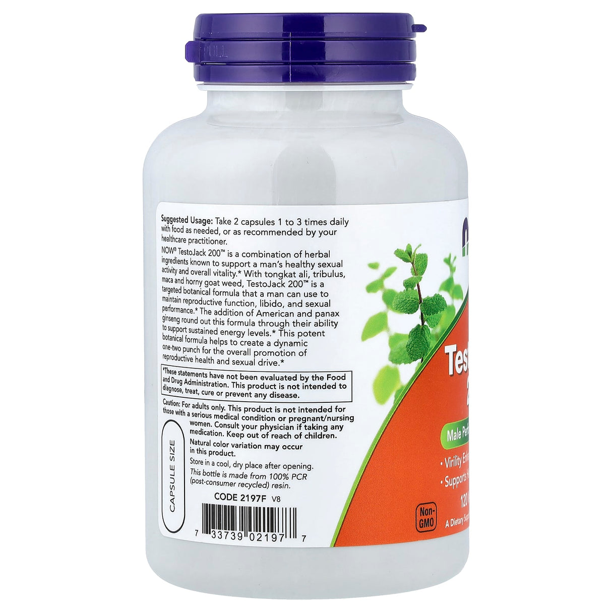 TestoJack 200, Stimulent Hormonal, Now Foods, 120 capsule