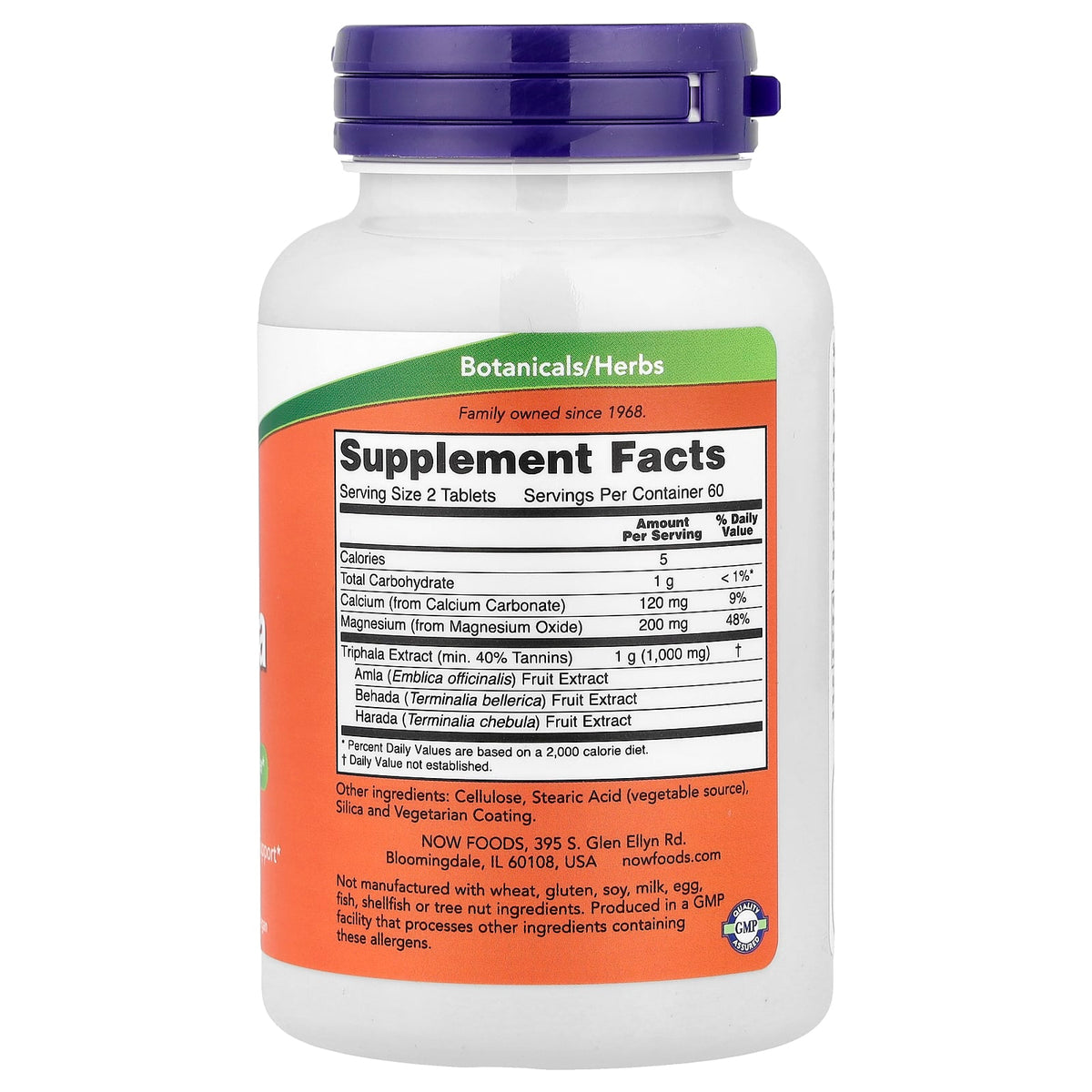 Triphala (Ayurvedica Rasayana), 500mg, Now Foods, 120 tablete