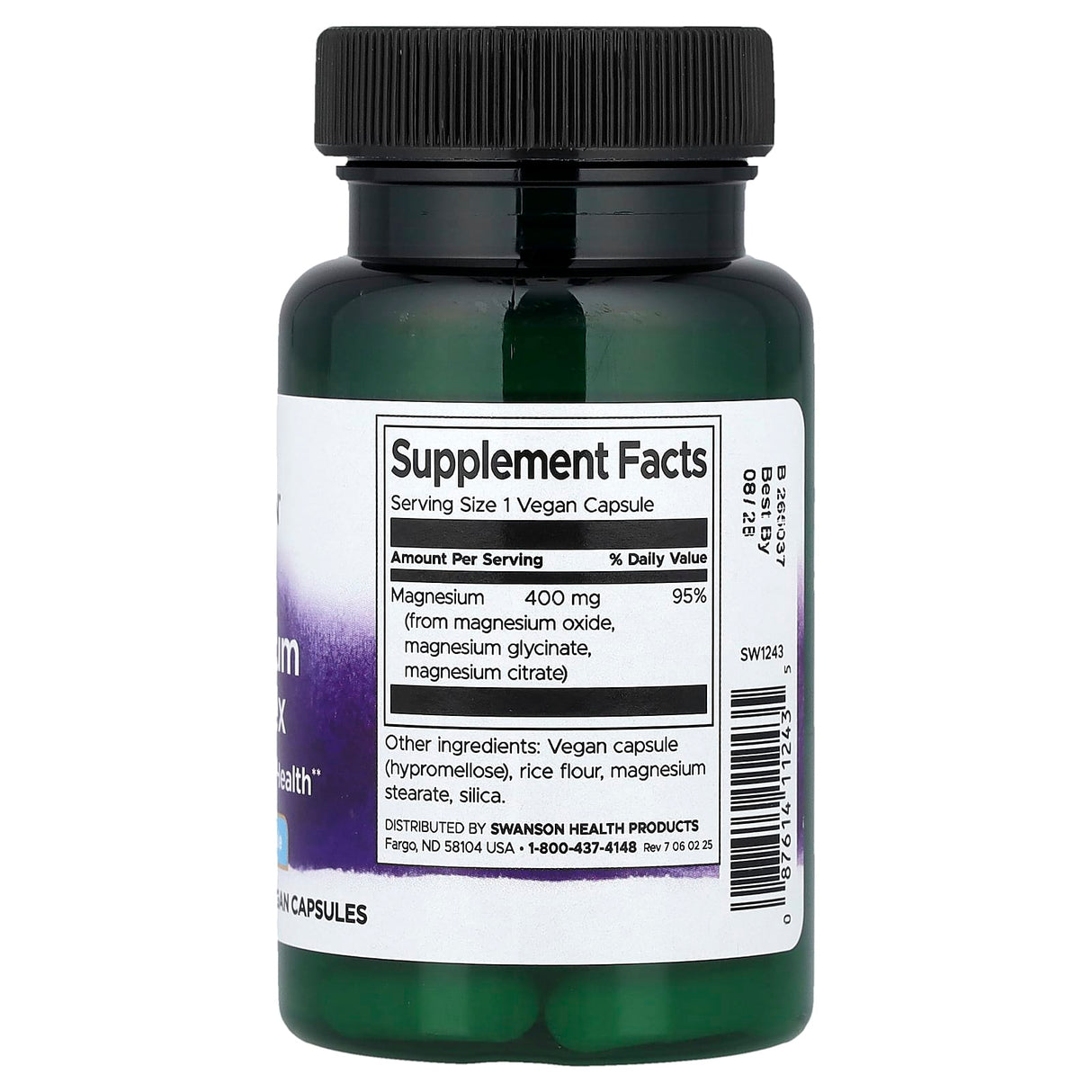 Triple Magnesium Complex, 400mg, Swanson, 30 capsule SW1243
