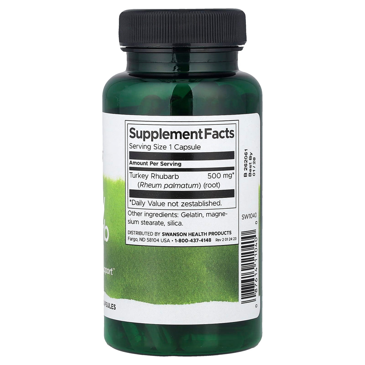 Turkey Rhubarb, (Laxativ Natural) 500 mg, Swanson, 100 capsule SW1040