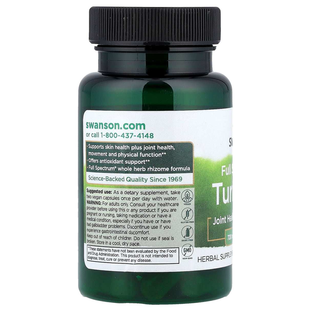Turmeric (Curcuma Longa), 720mg, Swanson, 30 capsule SW1240