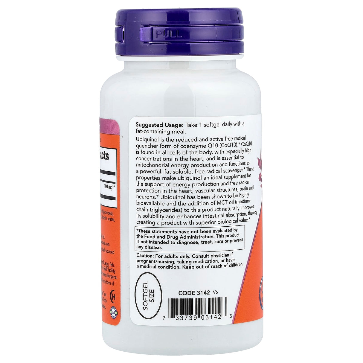 Ubiquinol (Active CoQ10), 100mg, Now Foods, 60 softgels