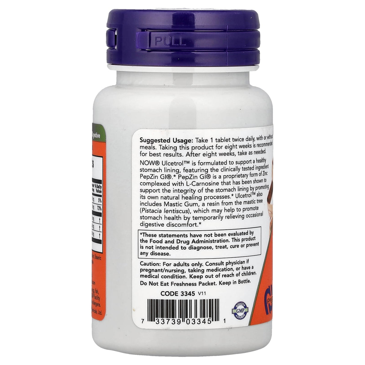 Ulcetrol With PepZin GI & Mastic Gum, Now Foods, 60 tablete