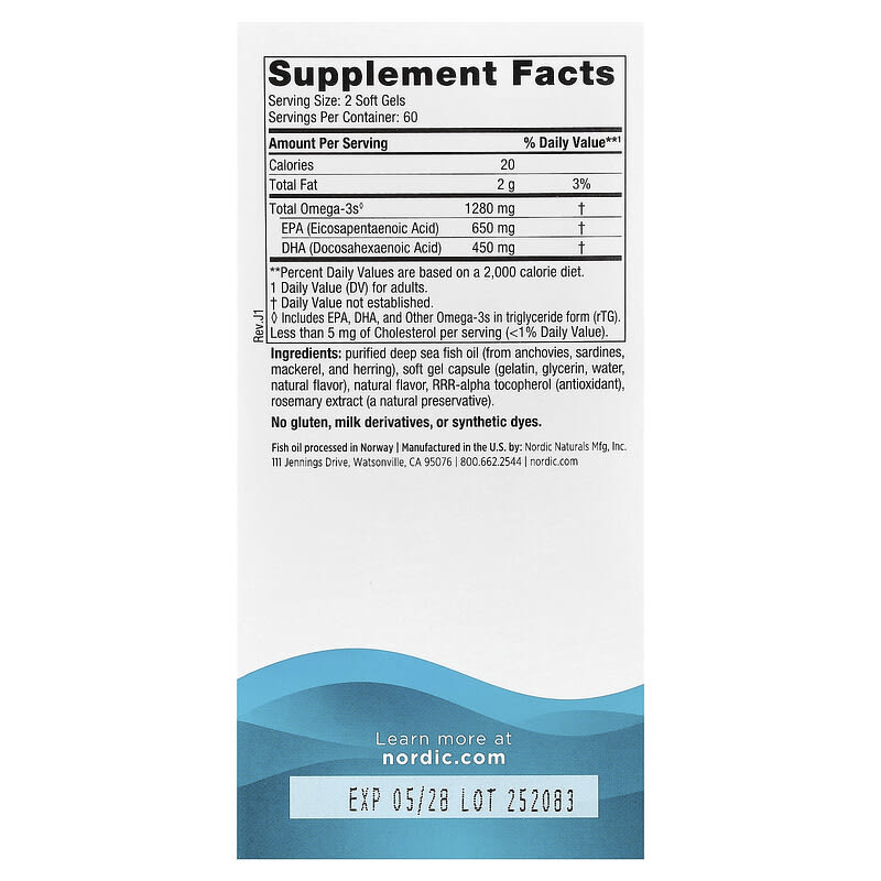 Ultimate Omega, 1280 mg, Nordic Naturals, 120 softgels