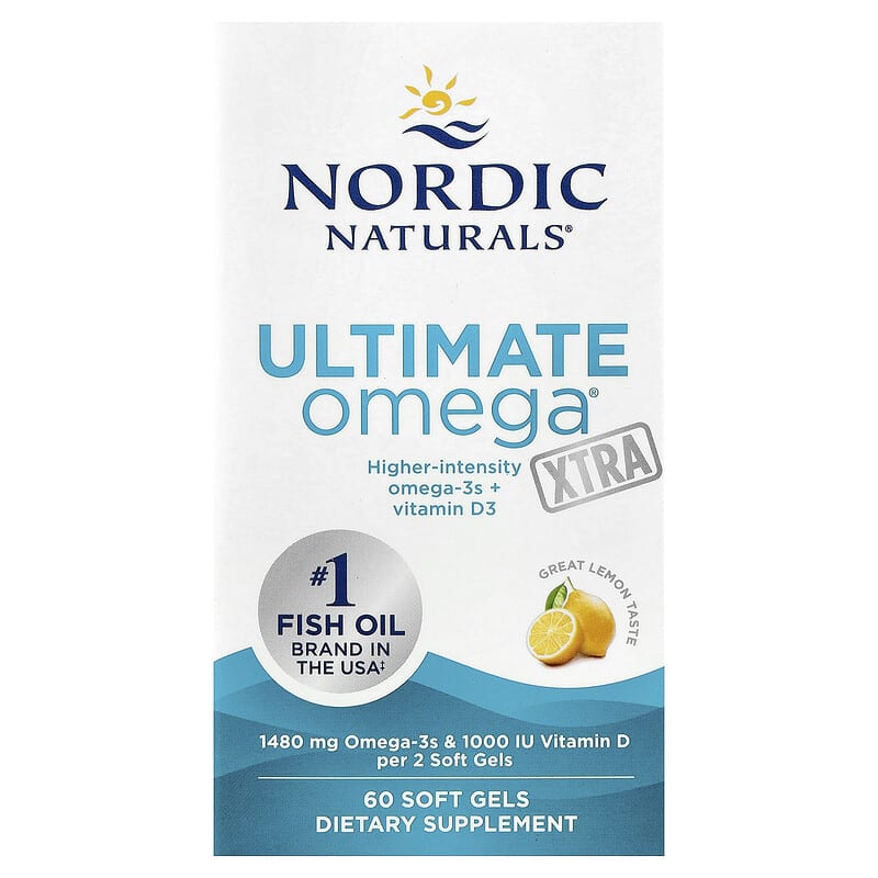 Ultimate Omega® Xtra, 1480 mg, Nordic Naturals, 60 softgels