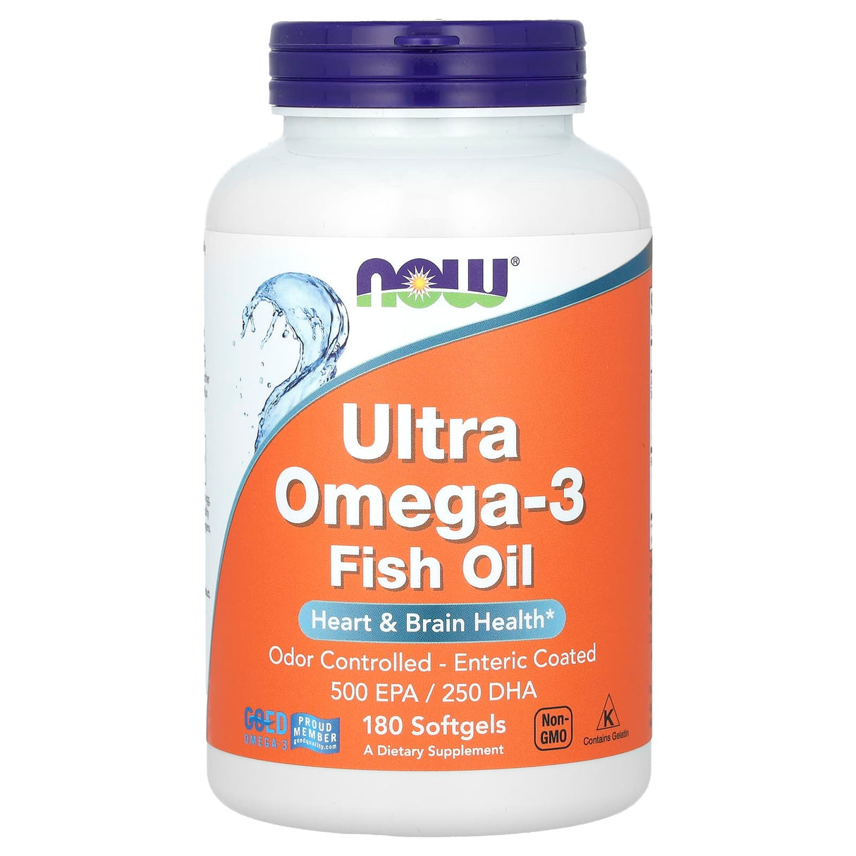 Ultra Omega-3, 500mg EPA / 250mg DHA, Now Foods, 180 softgels