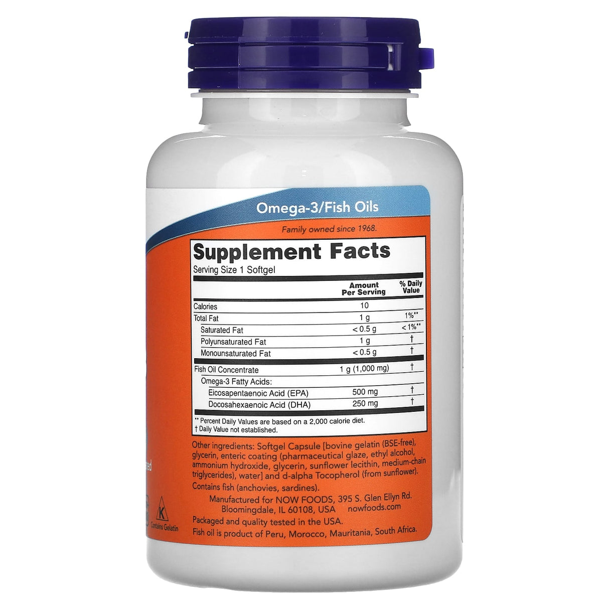 Ultra Omega-3, 500mg EPA / 250mg DHA, Now Foods, 90 softgels