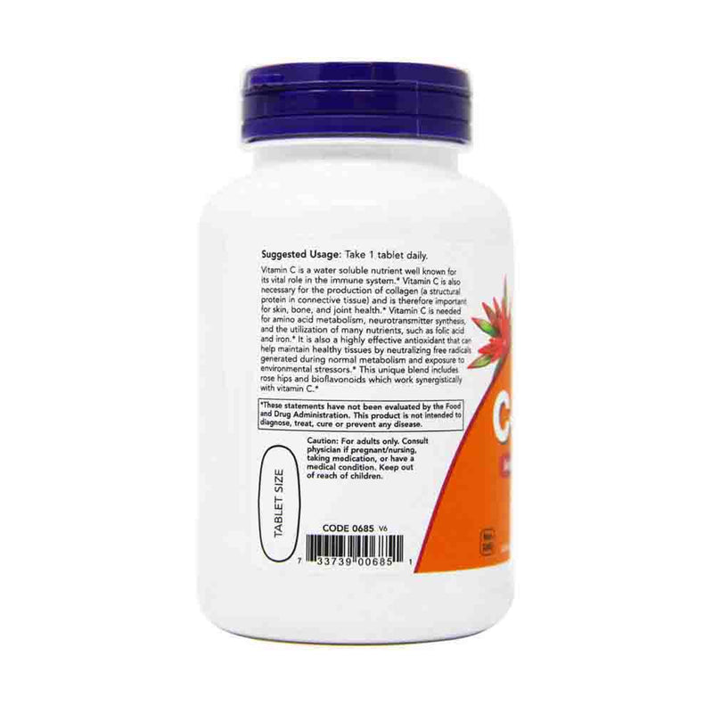 Încărcați imaginea în vizualizatorul Galerie, C-1000 Vitamina C with Rose Hips & Bioflavonoids, Now Foods, 100 tablete