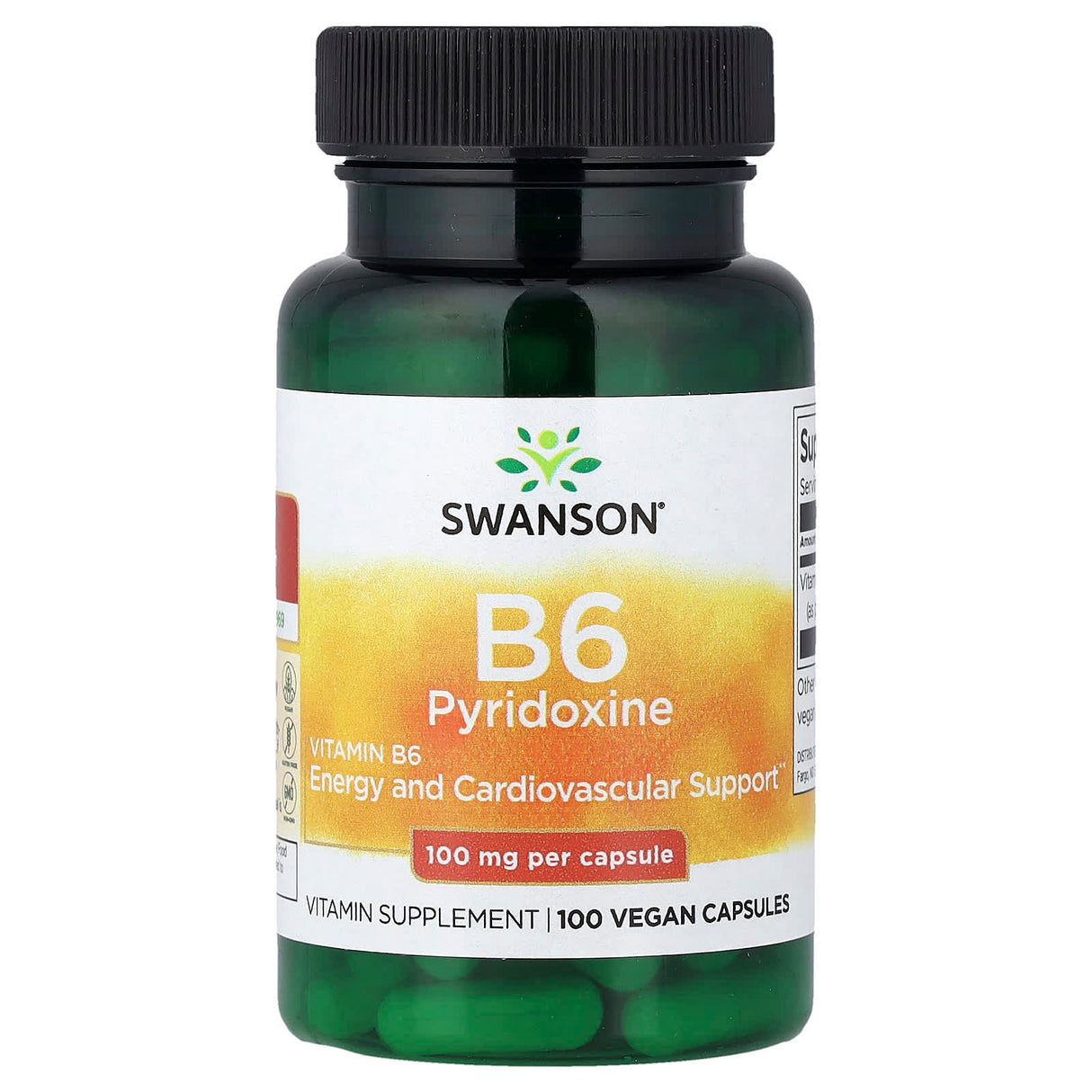 Vitamin B-6 (Pyridoxine), 100mg, Swanson, 100 capsule SW021