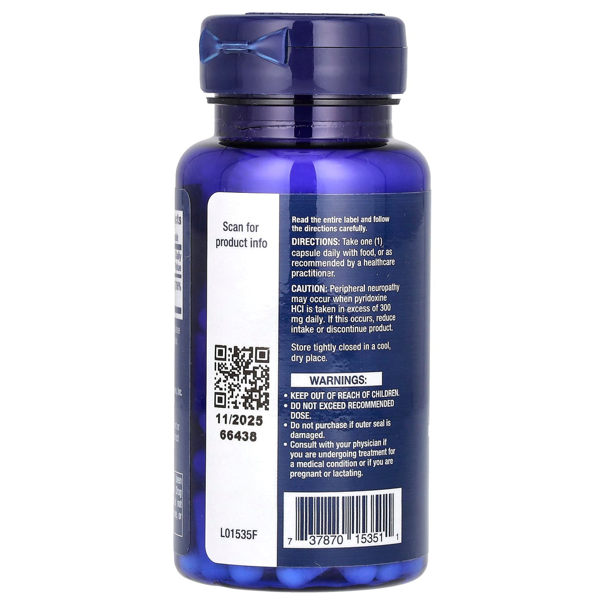 Vitamin B6, 250 mg, Life Extension, 100 capsule