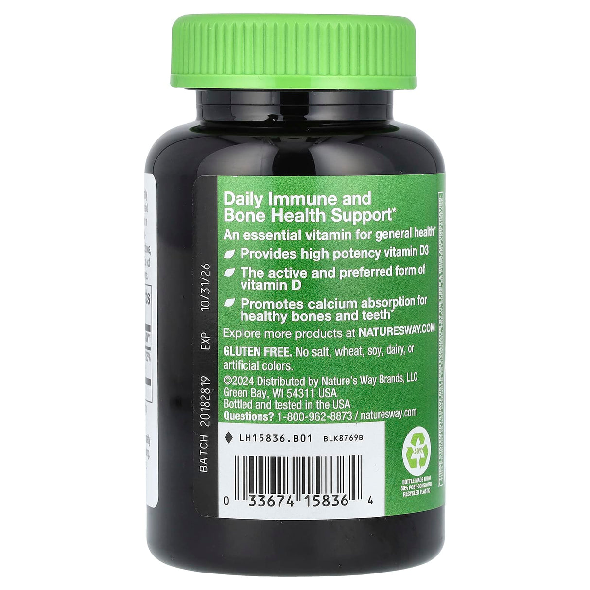 Vitamin D3, 5000 IU, Nature's Way, 240 Softgels