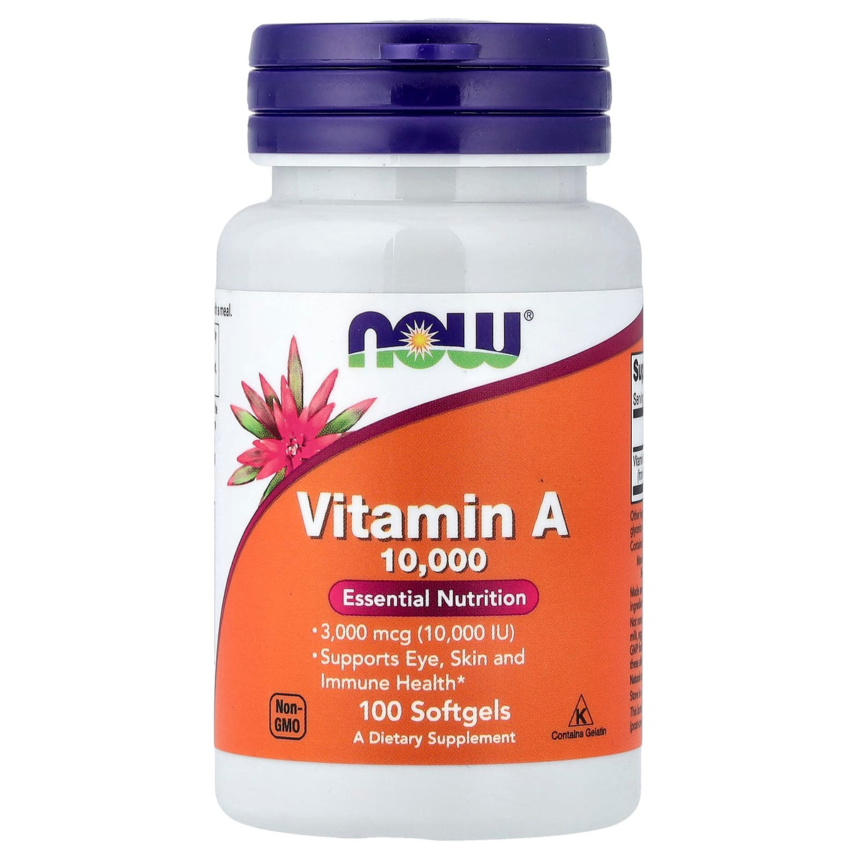 Vitamina A, 10.000 IU, Now Foods, 100 softgels