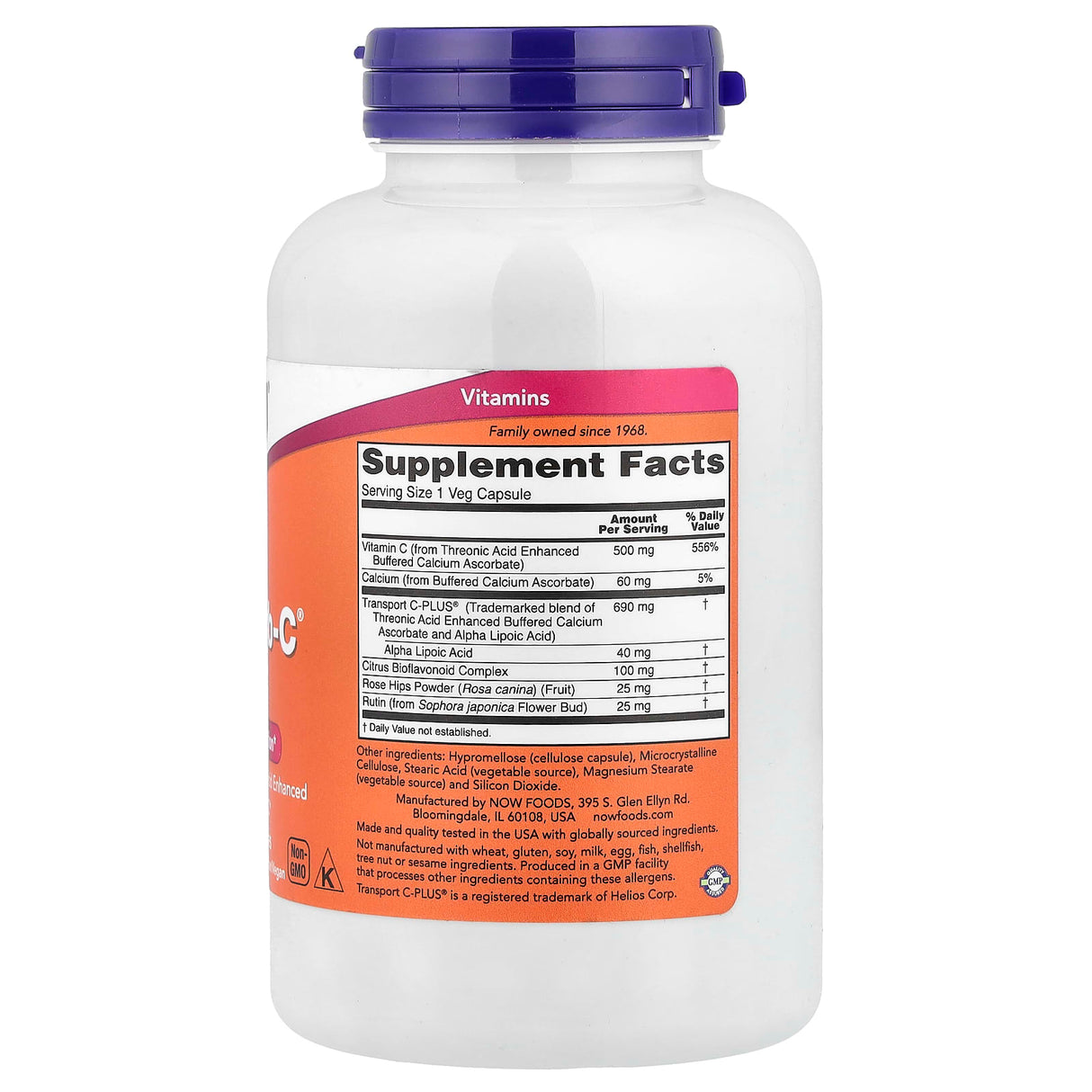 Vitamina C, AlphaSorb-C 500, NOW Foods, 180 capsule