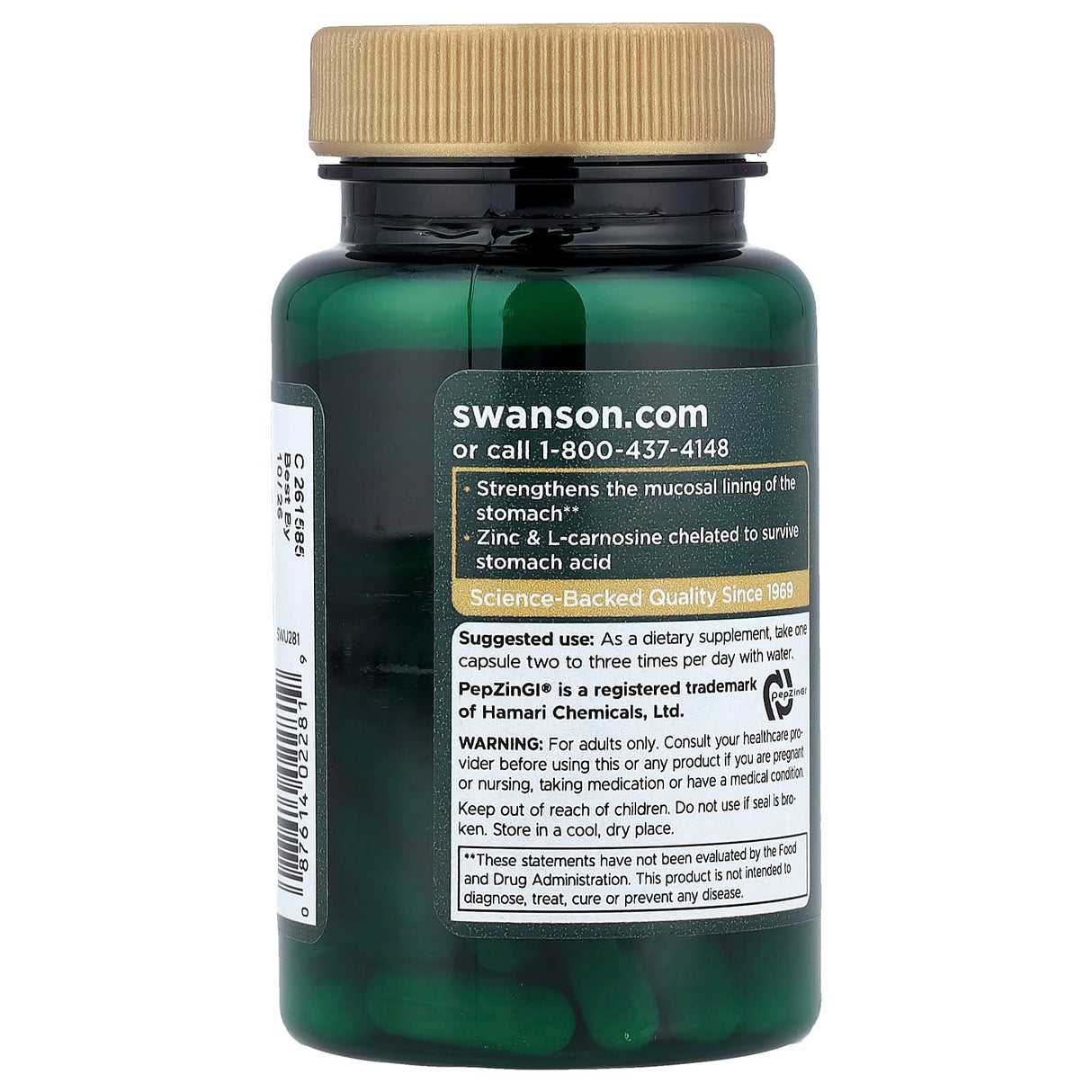 Zinc Carnosine (PepZin GI), Swanson, 60 capsule SWU281