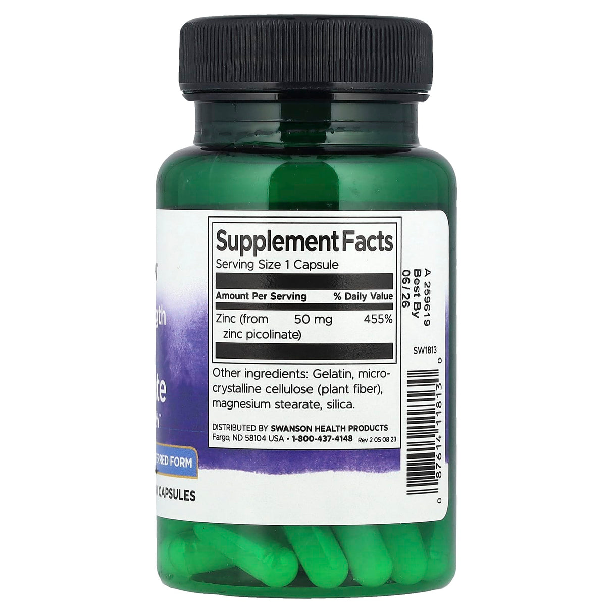 Zinc Picolinate Extra Strength, 50 mg, Swanson, 60 capsule SW1813