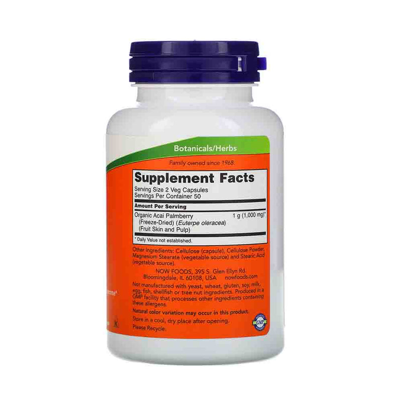 Încărcați imaginea în vizualizatorul Galerie, Acai, 500mg, Now Foods, 100 capsule
