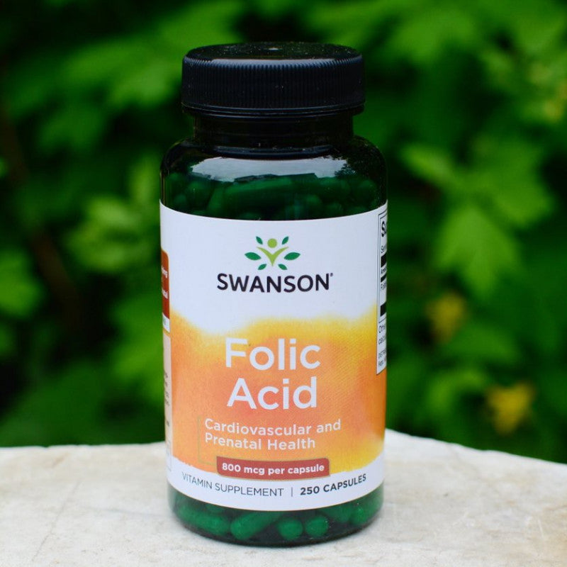 Încărcați imaginea în vizualizatorul Galerie, Acid Folic (Vitamina B9), 800mcg, Swanson, 250 capsule SW035