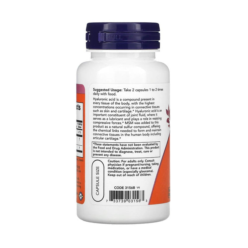 Încărcați imaginea în vizualizatorul Galerie, Acid Hialuronic, Hyaluronic Acid cu MSM, 50mg, Now Foods, 60 capsule