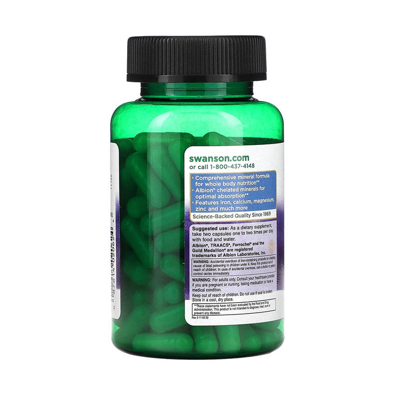 Încărcați imaginea în vizualizatorul Galerie, Albion Chelated Multi-Mineral With Iron, Swanson, 120 capsule SWU062