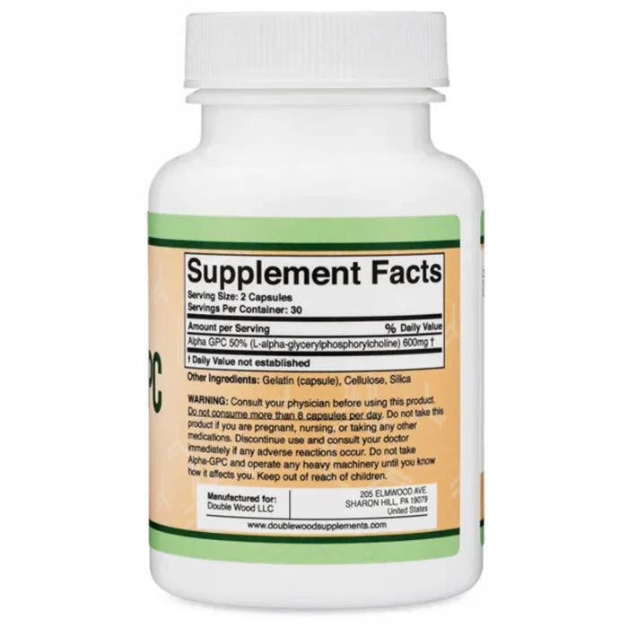 Alpha GPC (Memorie, Concentrare), 300 mg, Double Wood Supplements, 60 capsule