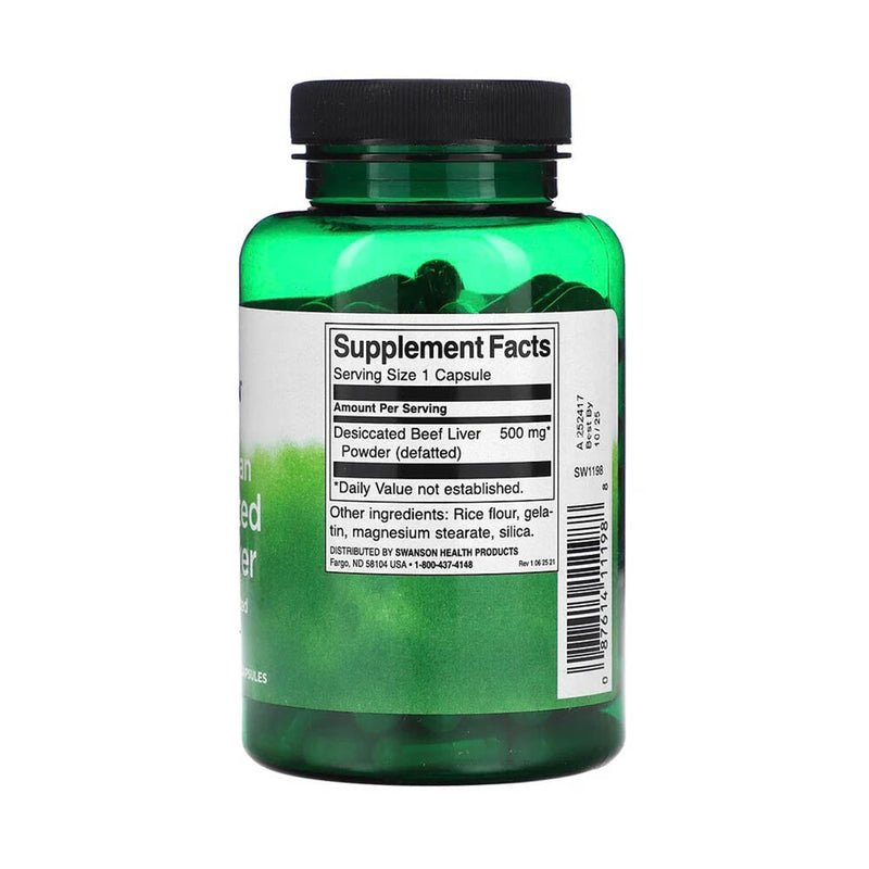 Încărcați imaginea în vizualizatorul Galerie, Argentinian Desiccated Beef Liver, 500 mg, Swanson, 120 capsule SW1198