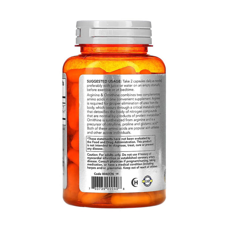 Încărcați imaginea în vizualizatorul Galerie, Arginine & Ornithine, 500/250, Now Foods, 100 capsule