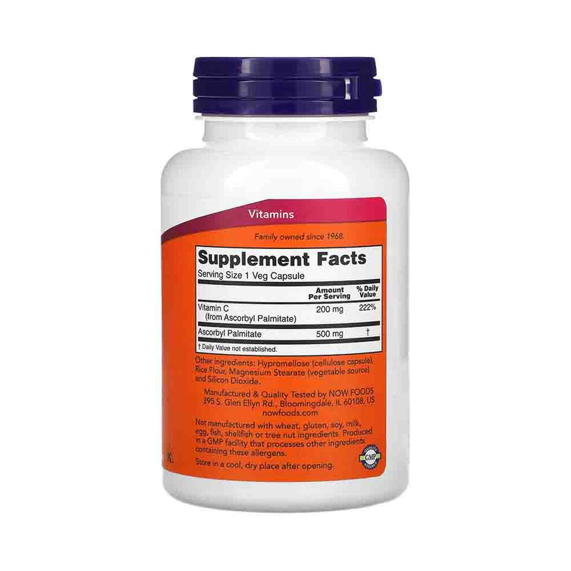 Încărcați imaginea în vizualizatorul Galerie, Ascorbyl Palmitate (Vit C Ascorbil Palmitat), 500mg, Now Foods, 100 capsule