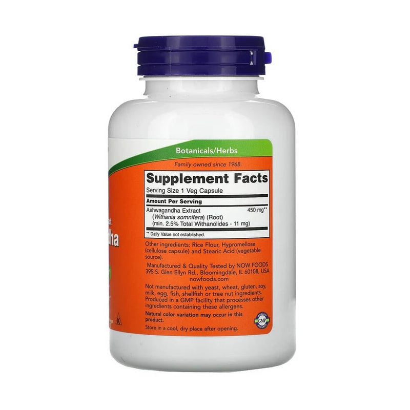 Încărcați imaginea în vizualizatorul Galerie, Ashwagandha Extract, 450mg, Now Foods, 180 capsule