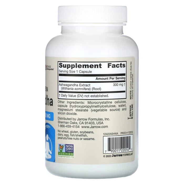 Ashwagandha (KSM-66), 300 mg, Jarrow Formulas. 120 capsule