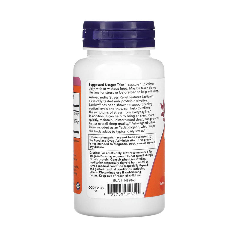 Încărcați imaginea în vizualizatorul Galerie, Ashwagandha Stress Relief, NOW Foods, 60 capsule
