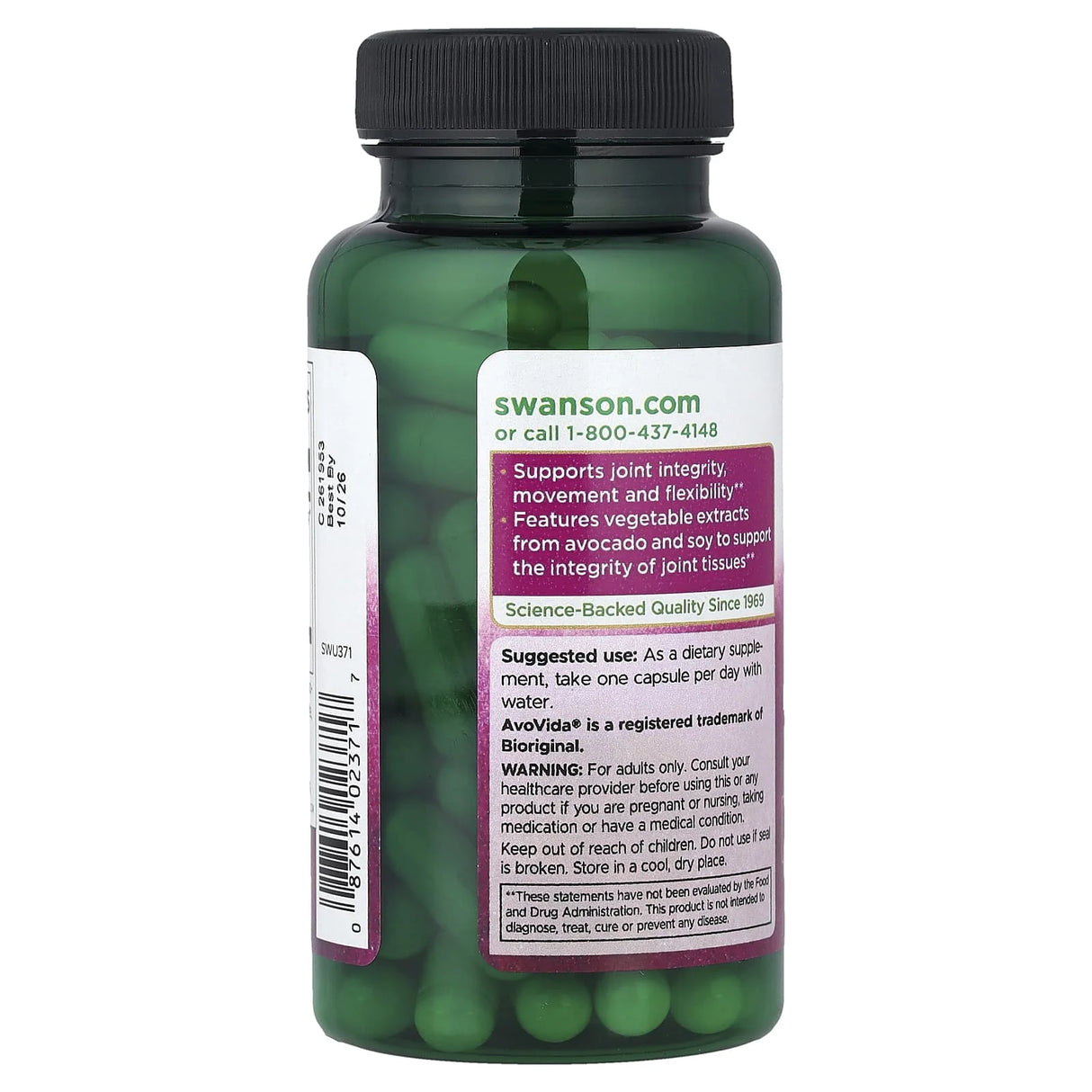 AvoVida Fitosteroli (Avocado/Soia), 300 mg, Swanson, 60 capsule SWU371