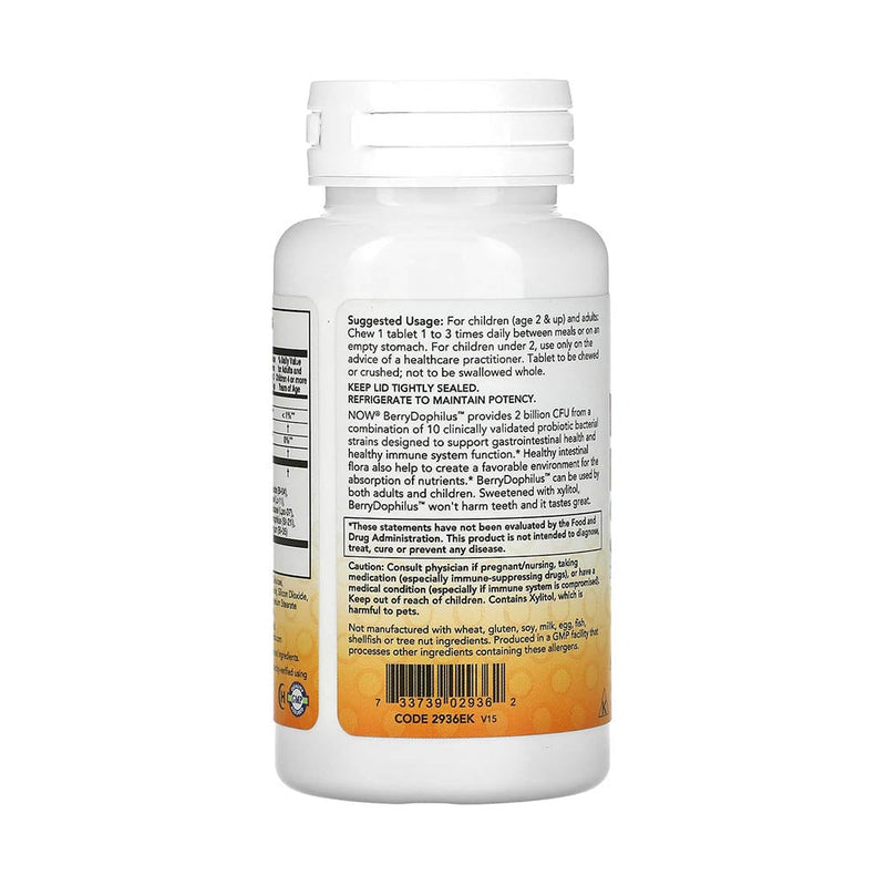 Încărcați imaginea în vizualizatorul Galerie, Berry Dophilus Probiotic Kids, 2 Billion CFU, Now Foods, 60 tablete masticabile
