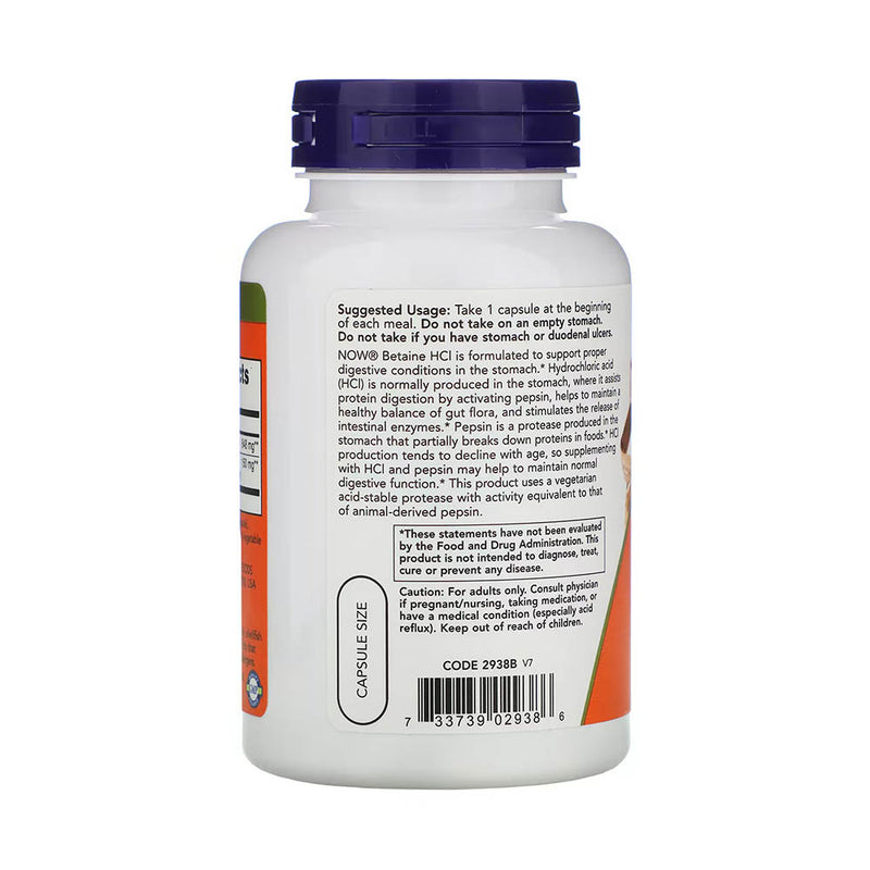 Încărcați imaginea în vizualizatorul Galerie, Betaine HCL (Clorhidrat de Betaina), 648 mg, Now Foods, 120 capsule
