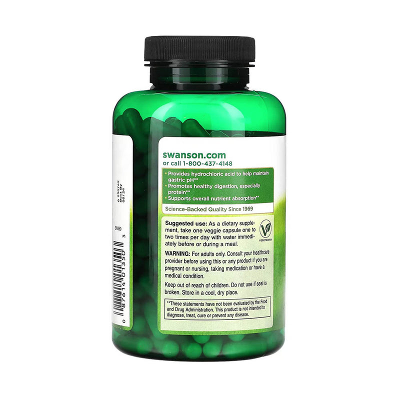 Încărcați imaginea în vizualizatorul Galerie, Betaine HCl with Pepsin, 325 mg, Swanson, 250 capsule SW350