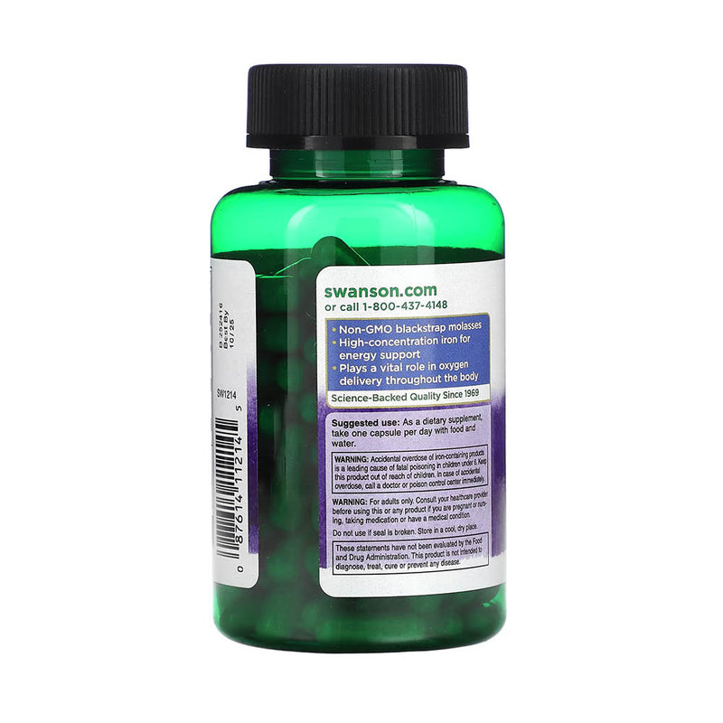 Încărcați imaginea în vizualizatorul Galerie, Blackstrap Molasses With Iron Fumarate, Swanson, 120 capsule SW1214