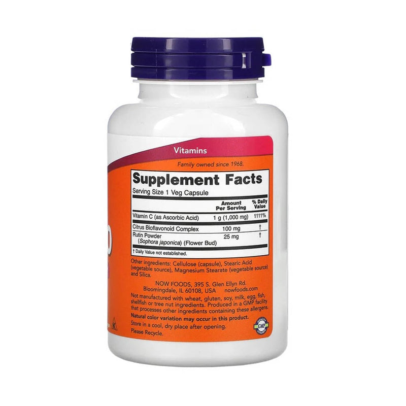 Încărcați imaginea în vizualizatorul Galerie, C-1000 Vitamina C cu Bioflavonoide 100mg, Now Foods. 100 capsule