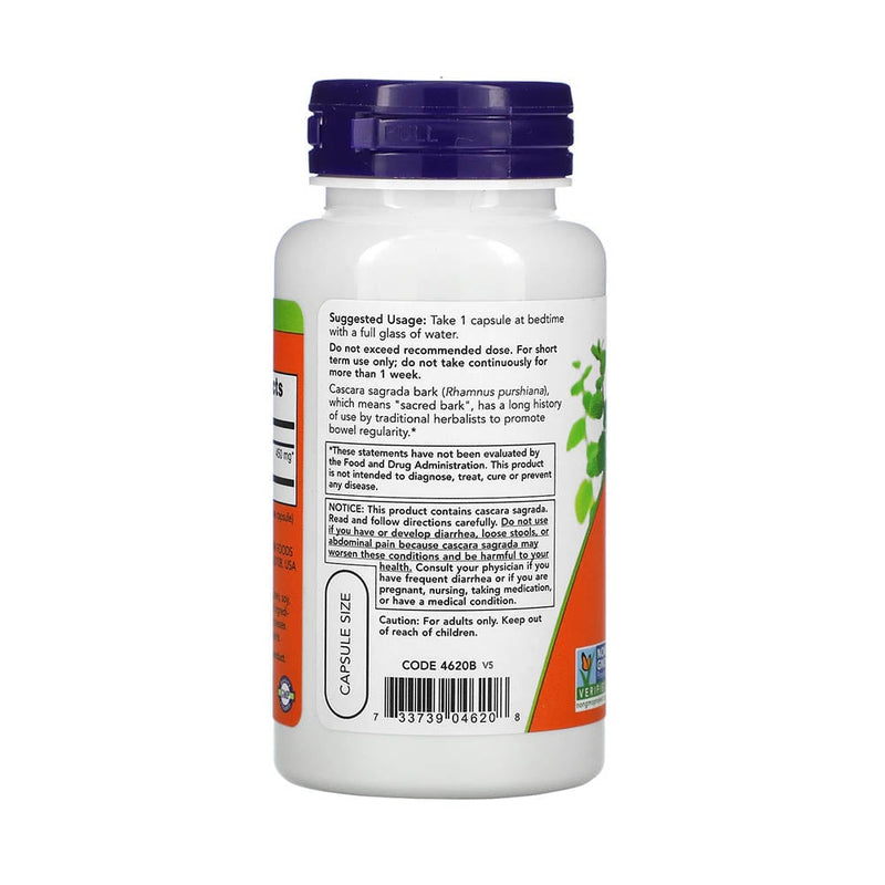 Încărcați imaginea în vizualizatorul Galerie, Cascara Sagrada, 450 mg, Now Foods, 100 capsule