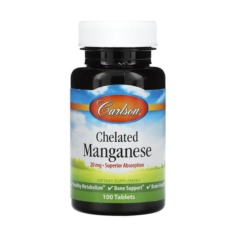 Încărcați imaginea în vizualizatorul Galerie, Chelated Manganese (Mangan) , 20 mg, Carlson, 100 tablete