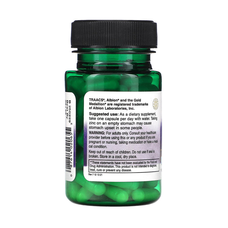 Încărcați imaginea în vizualizatorul Galerie, Chelated Zinc Glycinate, 30mg, Swanson, 90 capsule SWU065