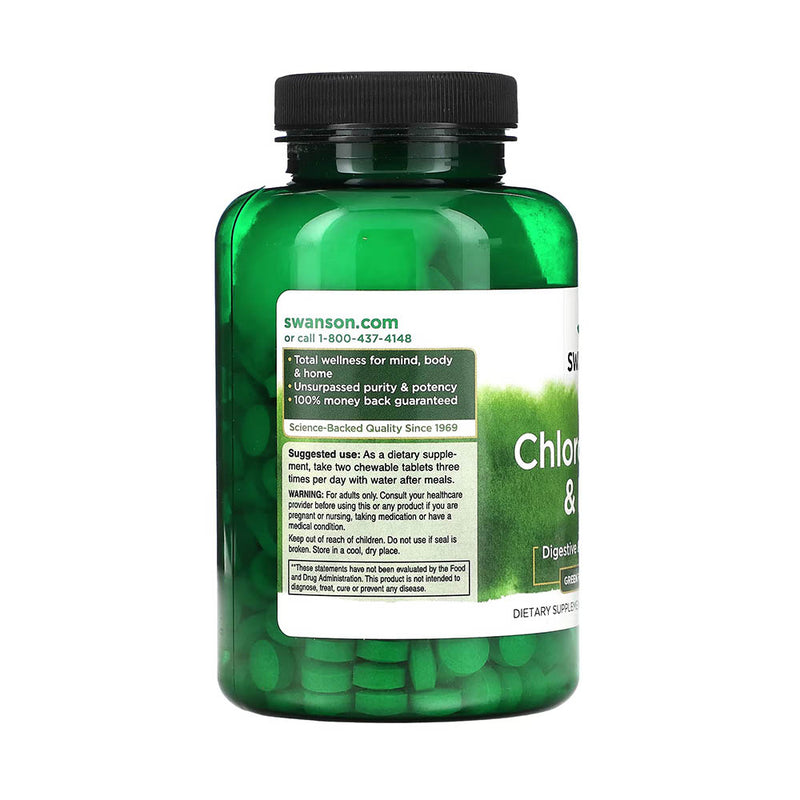 Încărcați imaginea în vizualizatorul Galerie, Chlorophyllin & Mint, Swanson, 500 Tablete masticabile SWR081
