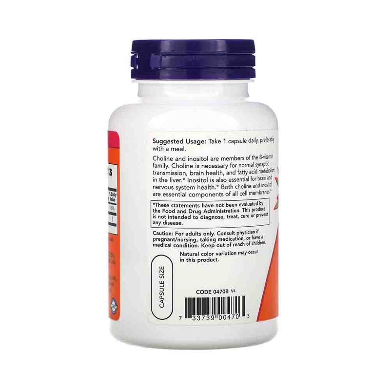 Încărcați imaginea în vizualizatorul Galerie, Choline and Inositol, 500mg, Now Foods, 100 capsule