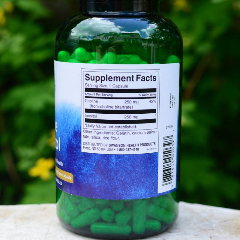 Încărcați imaginea în vizualizatorul Galerie, Choline & Inositol, 250mg, Swanson, 250 capsule SW039