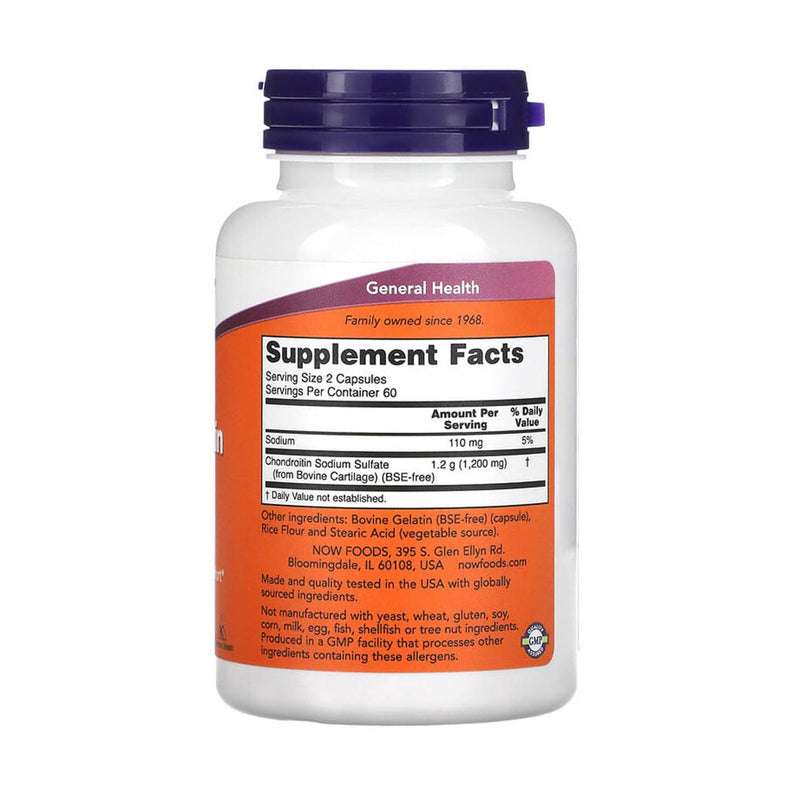 Încărcați imaginea în vizualizatorul Galerie, Chondroitin Sulfate, 600 mg, NOW Foods, 120 capsule